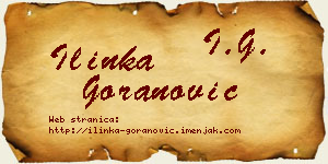 Ilinka Goranović vizit kartica